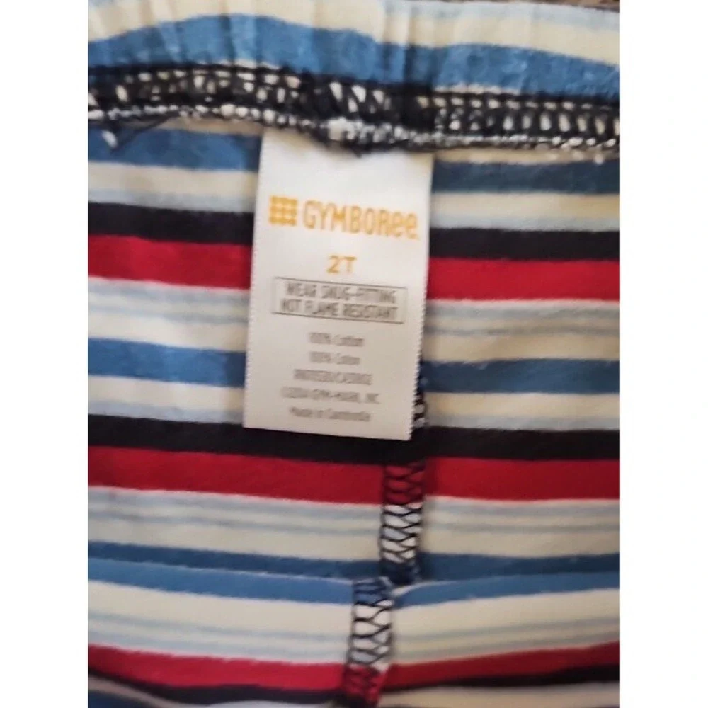 Gymboree Toddler Boy 2T Pajama Set Red White Blue Airplane Off To Bed 2pc Cotton